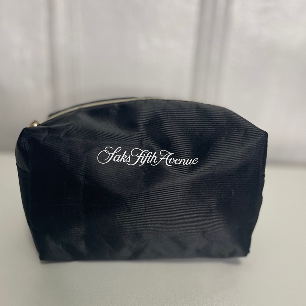 New Saks Fifth Avenue Sleek Black Pouch Never Used